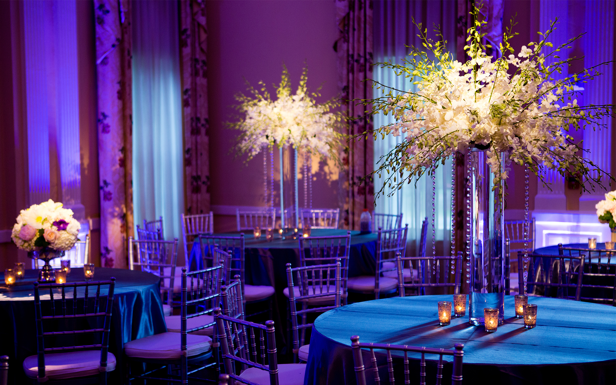 Pinspotting and Uplighting at Arlington Hall